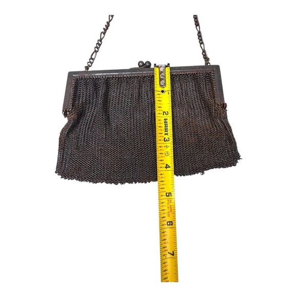 Antique Mesh Evening Chainmail Purse Art Nouveau Chain Handle Women Handbag READ - Picture 4 of 8